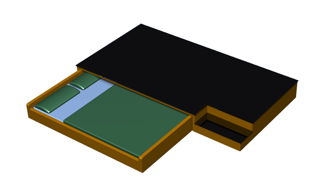 Horizontal verschiebbares Bett