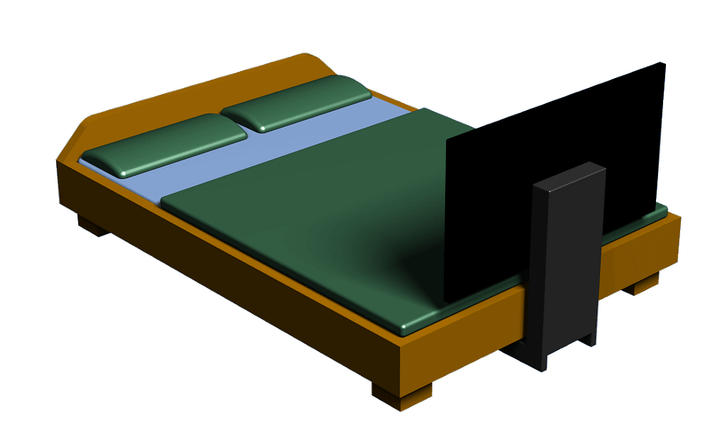 TV mit Lift unter dem Bett