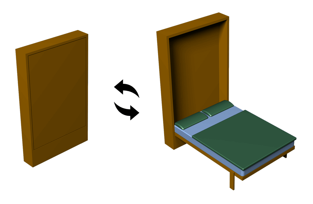 Schrankbett in Aktion