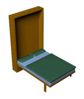 Ausgeklapptes Schrankbett