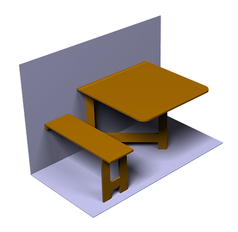 Klapptisch mit Klappbank