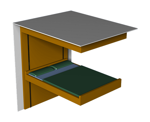 Vertikal verfahrbares Bett