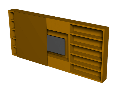 Schrankwand mit TV und Schiebetür