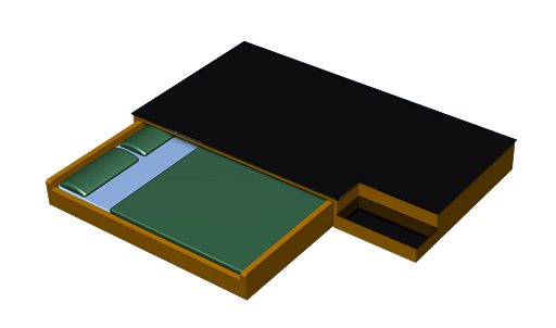 Horizontal verschiebbares Bett