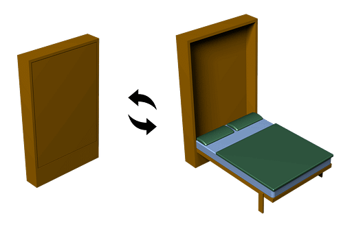 Schrankbett in Aktion