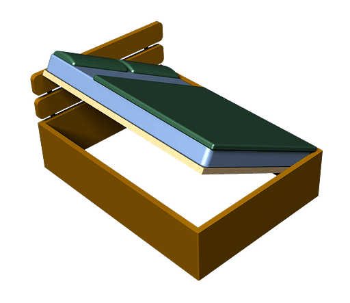 Bettkasten mit klappbarer Matratze