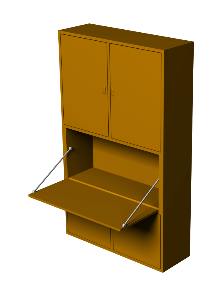 Schreibtisch im Schrank