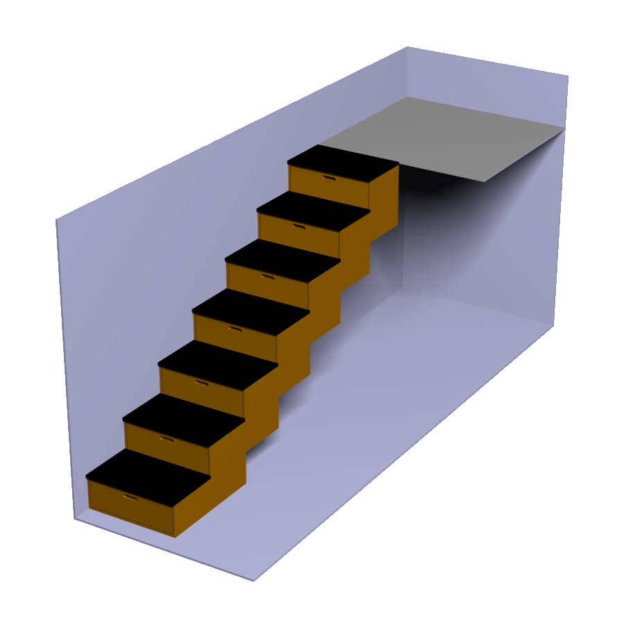 Treppe mit Schublade