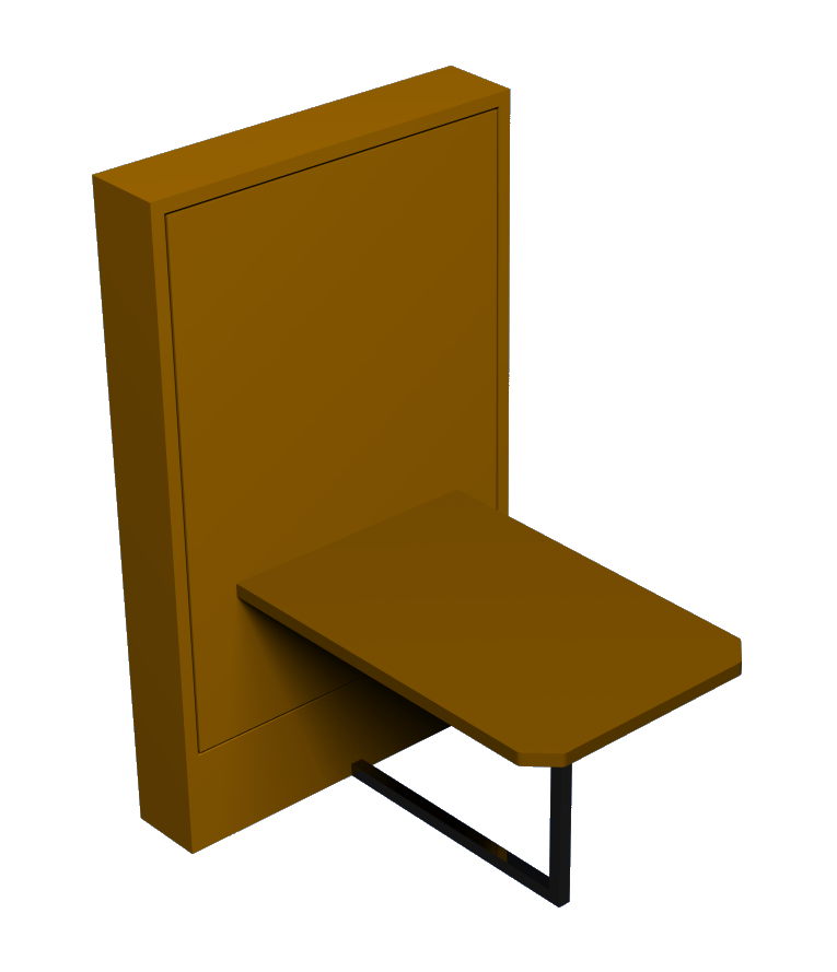 Schrankbett mit Tisch