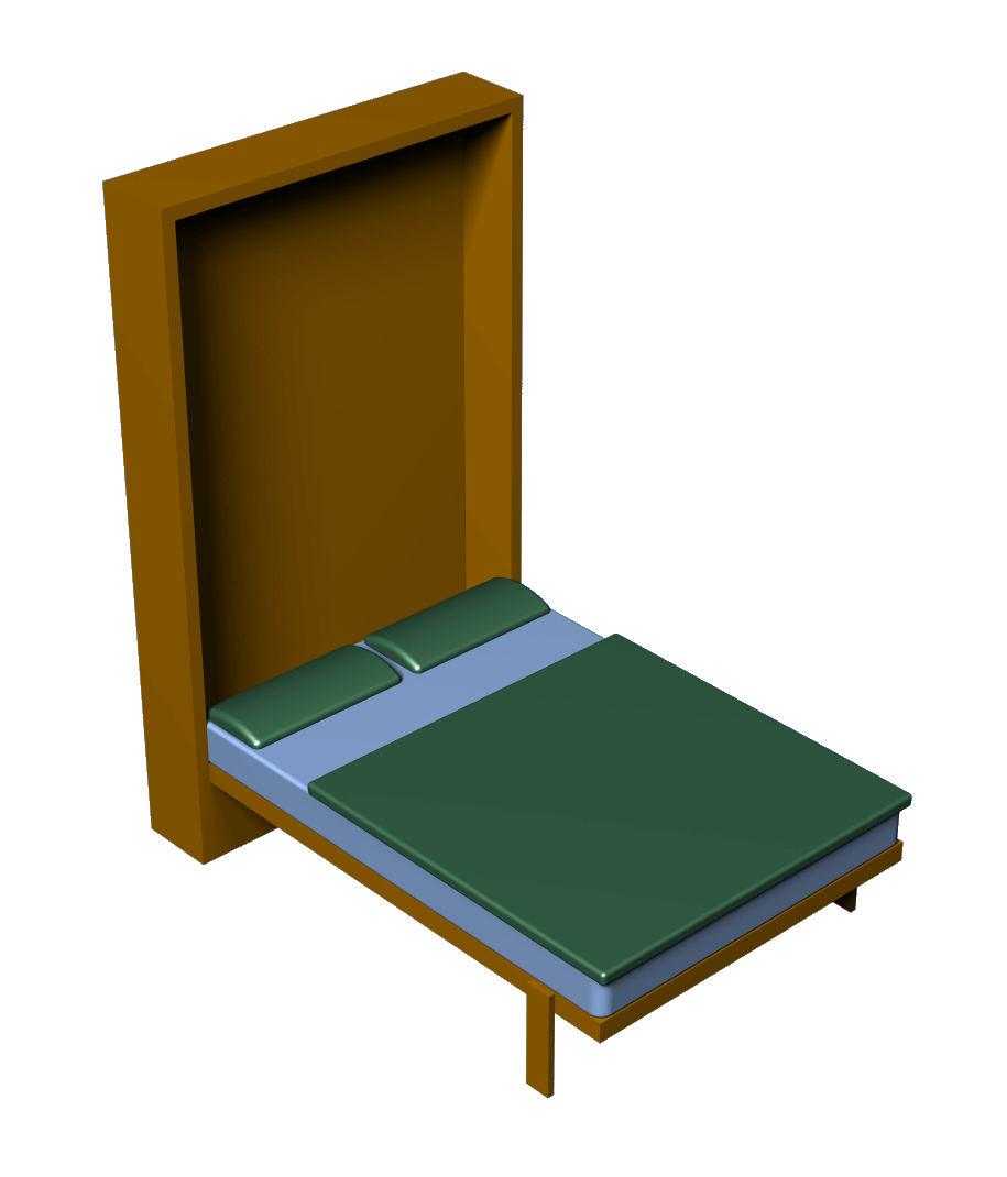 Ausgeklapptes Schrankbett