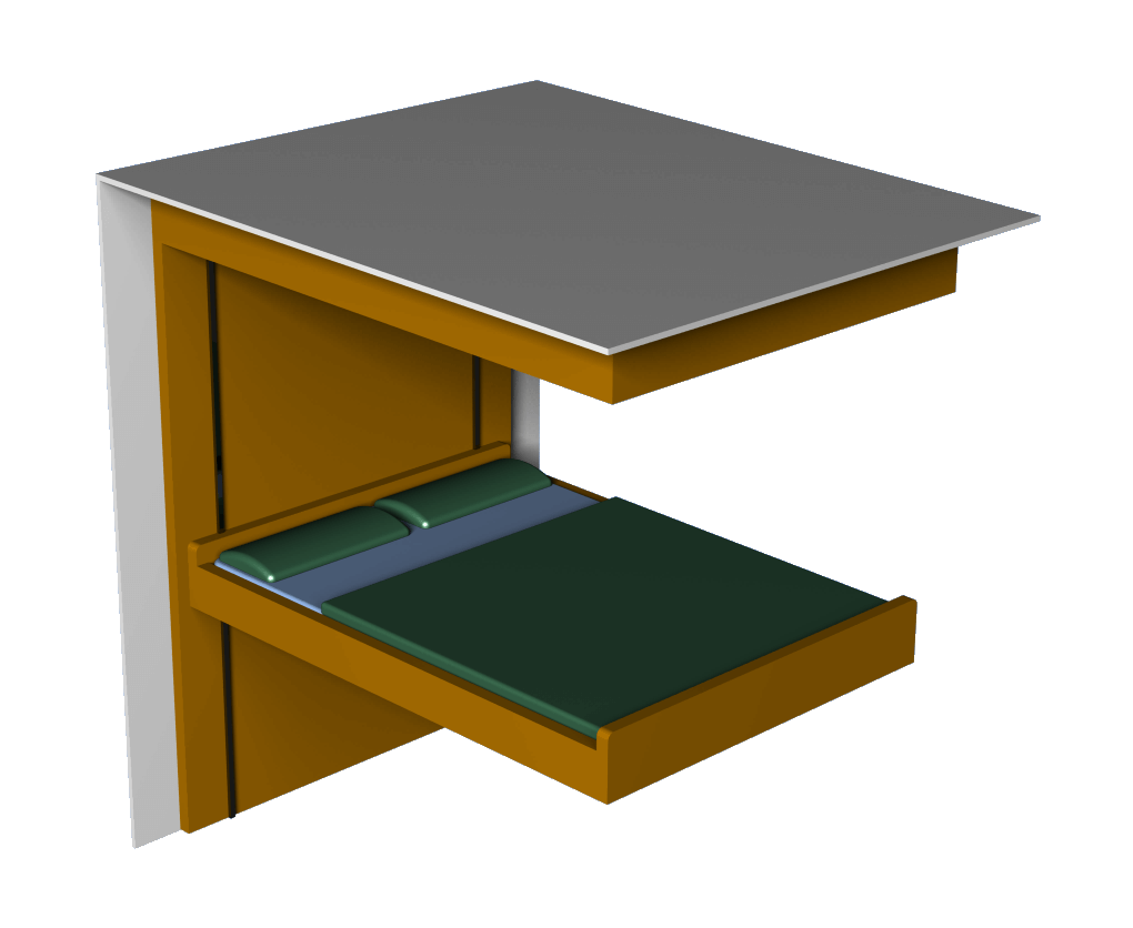 Vertikal verfahrbares Bett